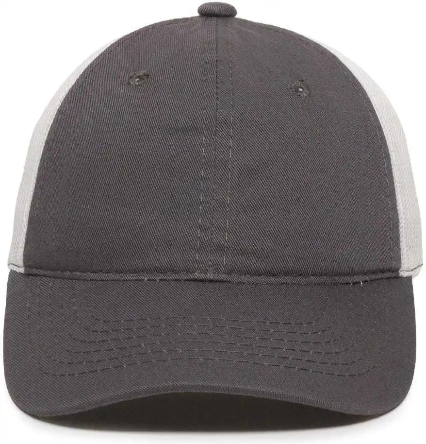 Oc Sports Fwt-130 Garment Wash Mesh Back Baseball Cap - Charcoal White