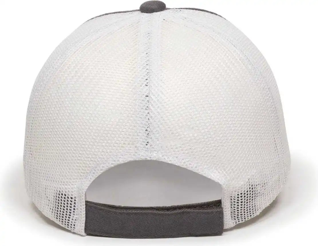 Oc Sports Fwt-130 Garment Wash Mesh Back Baseball Cap - Charcoal White