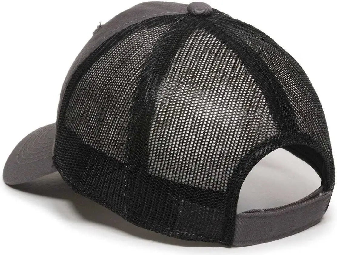 Oc Sports Fwt-130 Garment Wash Mesh Back Baseball Cap - Charcoal Black - Dark Gray / 6 7/8’’ - 7 1/2’’