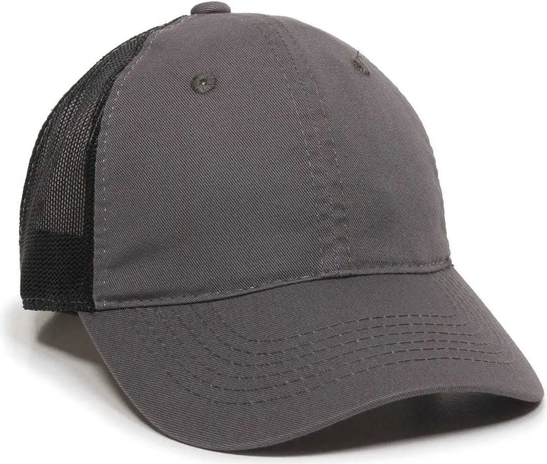 Oc Sports Fwt-130 Garment Wash Mesh Back Baseball Cap - Charcoal Black - Dark Gray / 6 7/8’’ - 7 1/2’’
