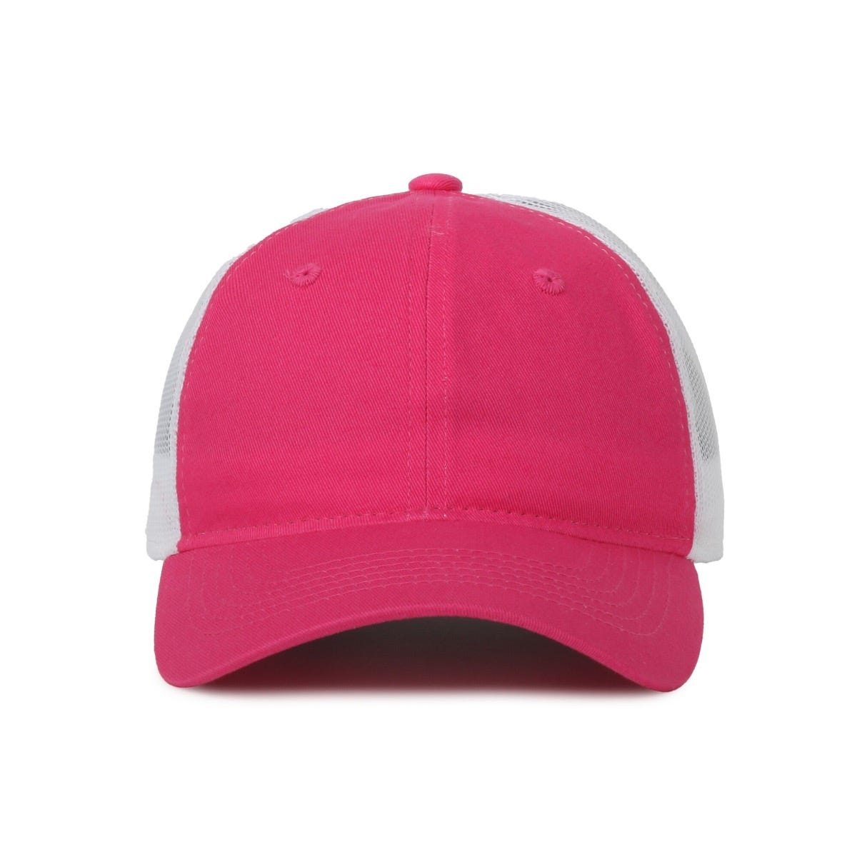 Oc Sports Fwt-130 Garment Wash Mesh Back Baseball Cap - Fuchsia White