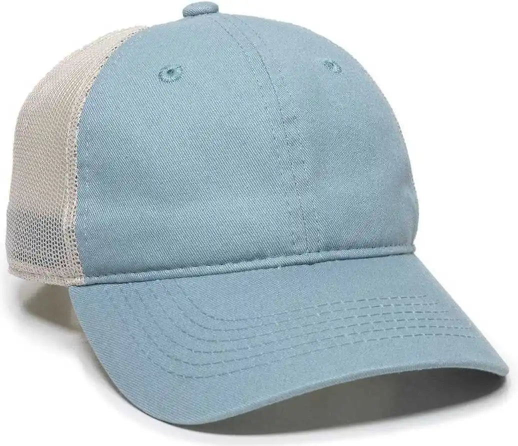 Oc Sports Fwt-130 Garment Wash Mesh Back Baseball Cap - Light Sage Putty - Olive Gray / 6 7/8’’ - 7 1/2’’