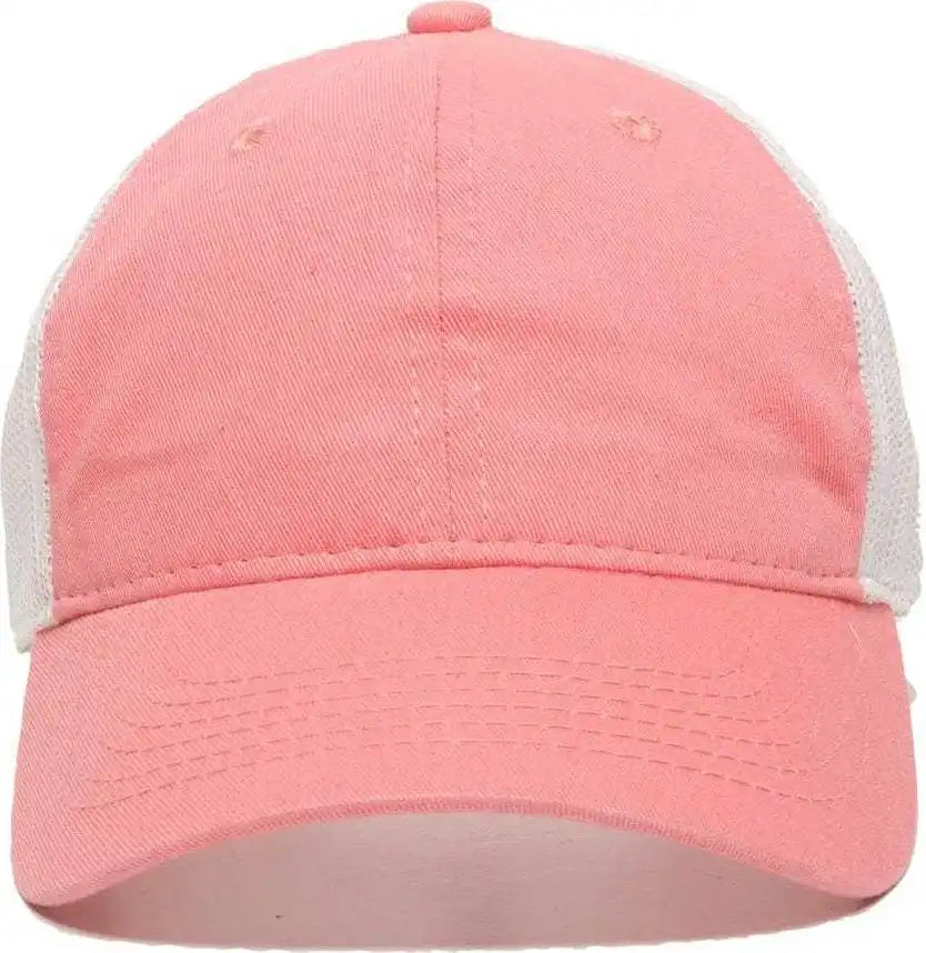 Oc Sports Fwt-130 Garment Wash Mesh Back Baseball Cap - Melon White - Pink / 6 7/8’’ - 7 1/2’’