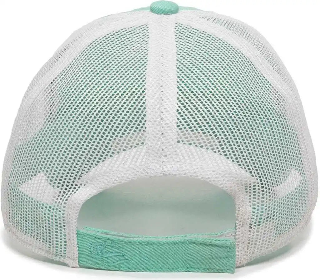 Oc Sports Fwt-130 Garment Wash Mesh Back Baseball Cap - Mint White - Green / 6 7/8’’ - 7 1/2’’