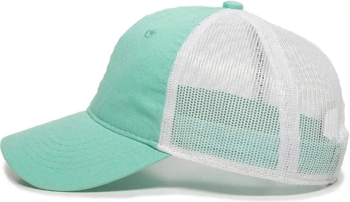 Oc Sports Fwt-130 Garment Wash Mesh Back Baseball Cap - Mint White - Green / 6 7/8’’ - 7 1/2’’