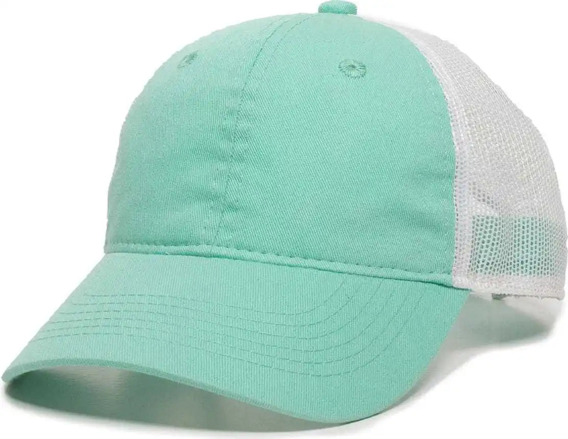 Oc Sports Fwt-130 Garment Wash Mesh Back Baseball Cap - Mint White - Green / 6 7/8’’ - 7 1/2’’