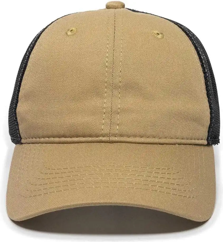 Oc Sports Fwt-130 Garment Wash Mesh Back Baseball Cap - Old Gold Black - 6 7/8’’ - 7 1/2’’