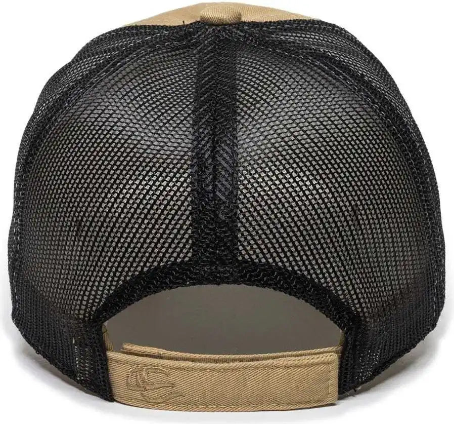 Oc Sports Fwt-130 Garment Wash Mesh Back Baseball Cap - Old Gold Black - 6 7/8’’ - 7 1/2’’
