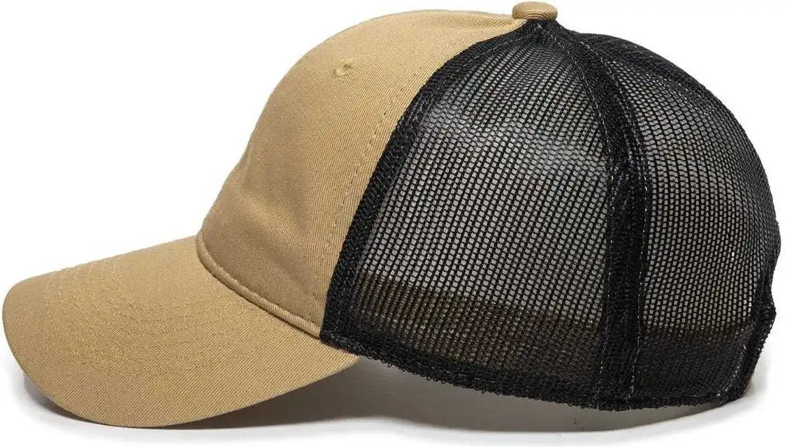 Oc Sports Fwt-130 Garment Wash Mesh Back Baseball Cap - Old Gold Black - 6 7/8’’ - 7 1/2’’