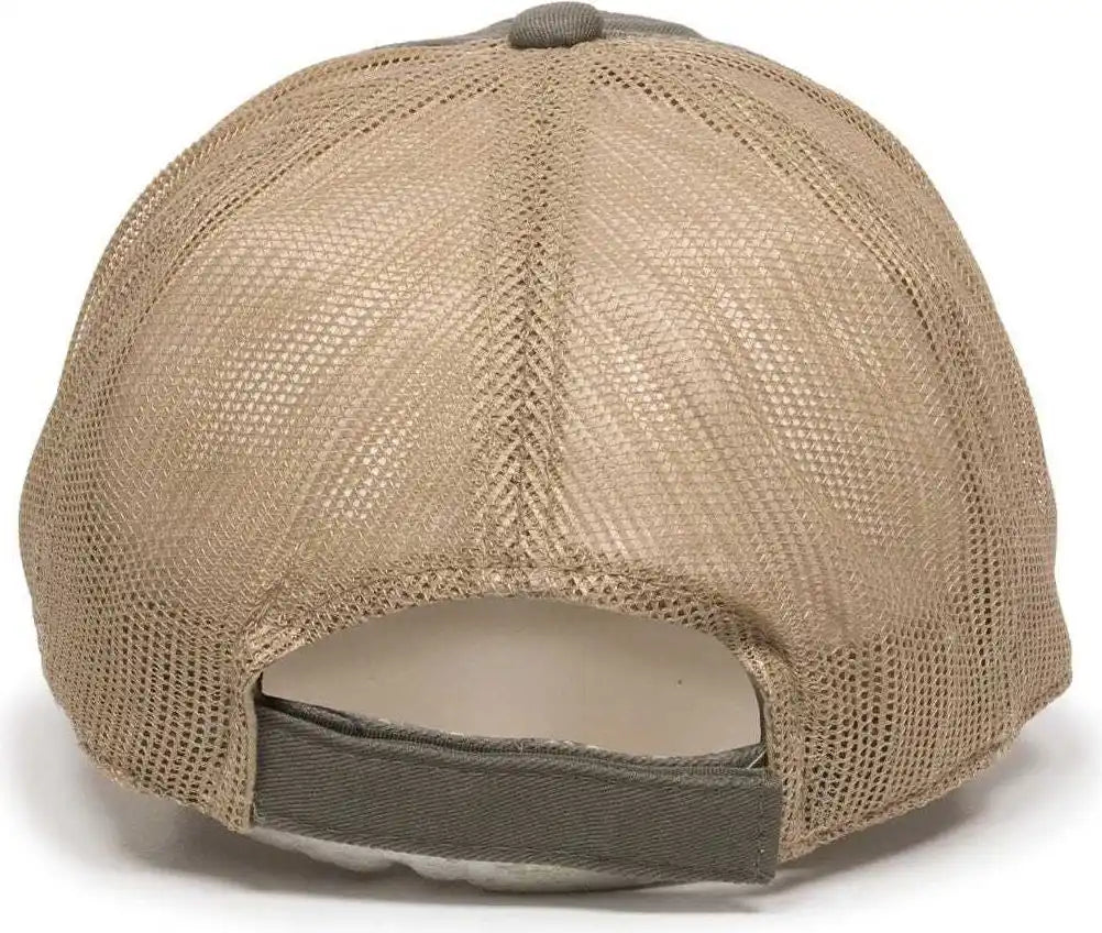 Oc Sports Fwt-130 Garment Wash Mesh Back Baseball Cap - Olive Tan - 6 7/8’’ - 7 1/2’’