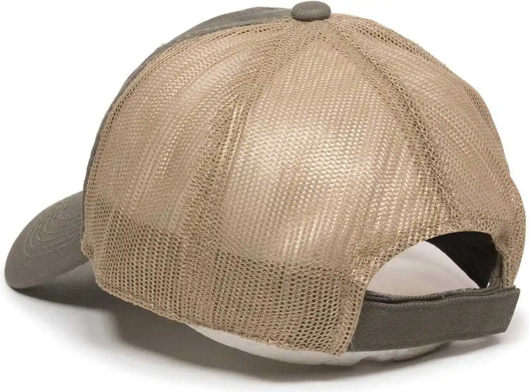 Oc Sports Fwt-130 Garment Wash Mesh Back Baseball Cap - Olive Tan - 6 7/8’’ - 7 1/2’’