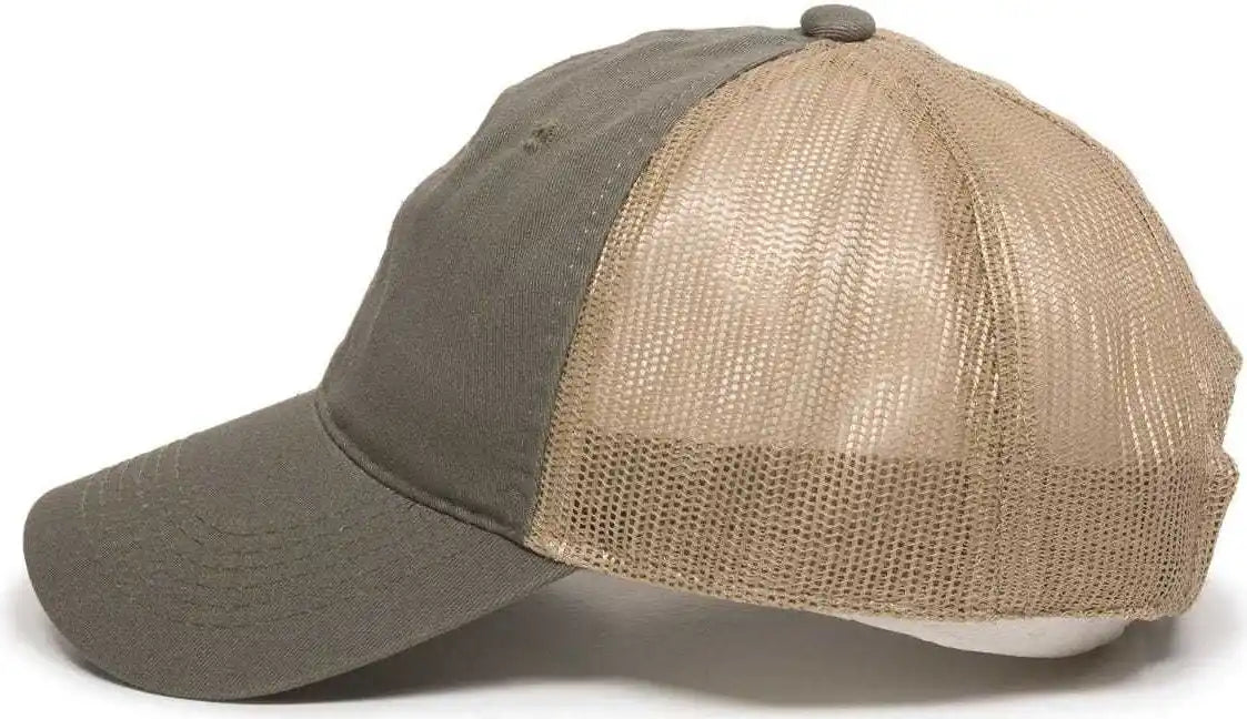 Oc Sports Fwt-130 Garment Wash Mesh Back Baseball Cap - Olive Tan - 6 7/8’’ - 7 1/2’’
