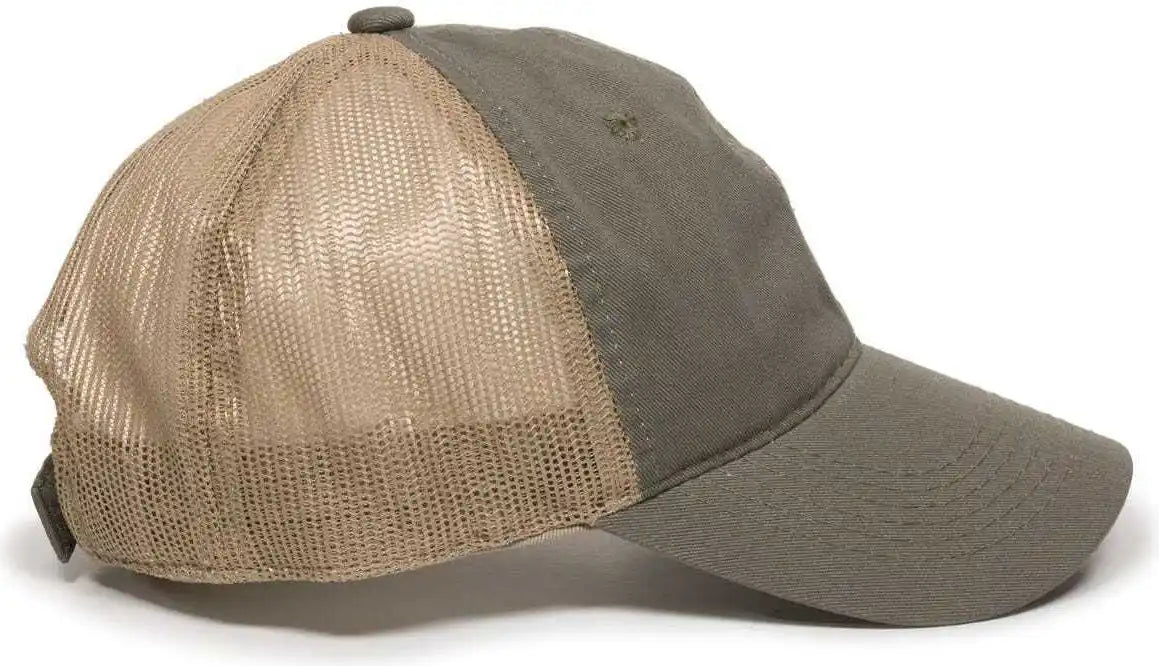 Oc Sports Fwt-130 Garment Wash Mesh Back Baseball Cap - Olive Tan - 6 7/8’’ - 7 1/2’’