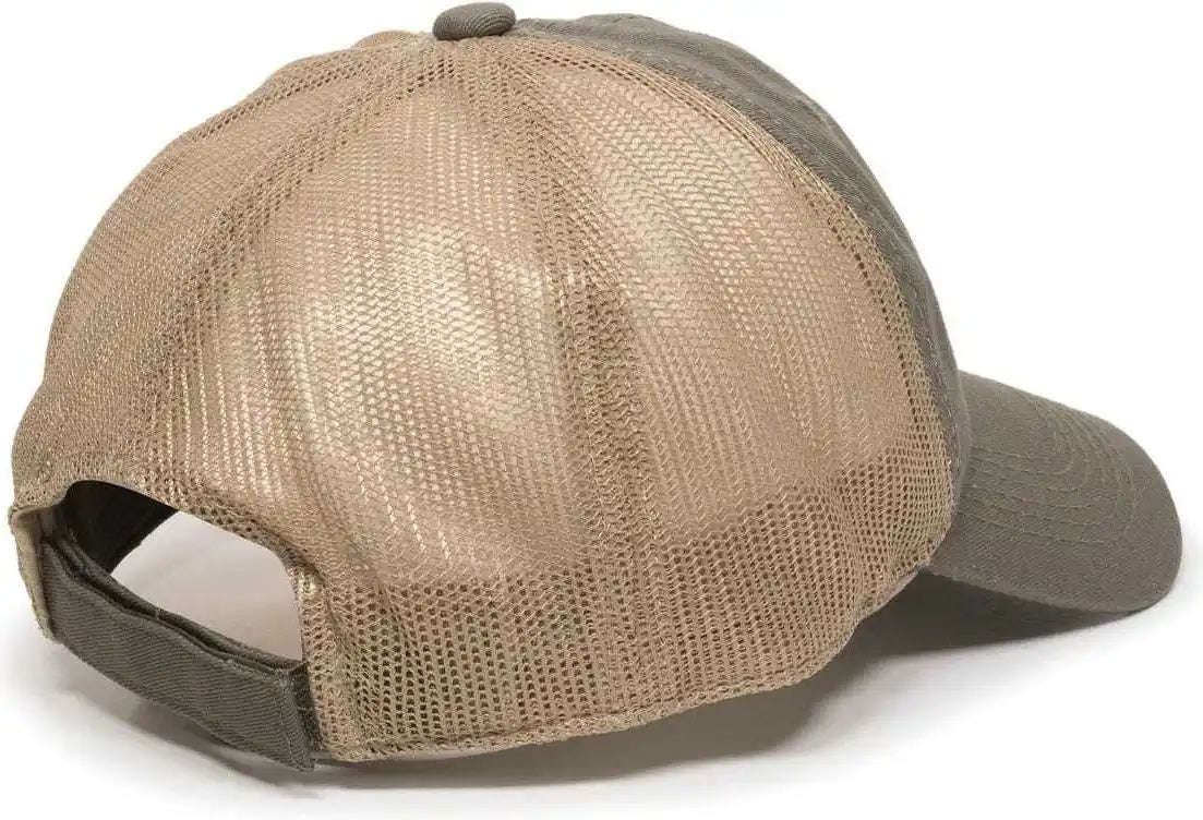 Oc Sports Fwt-130 Garment Wash Mesh Back Baseball Cap - Olive Tan - 6 7/8’’ - 7 1/2’’