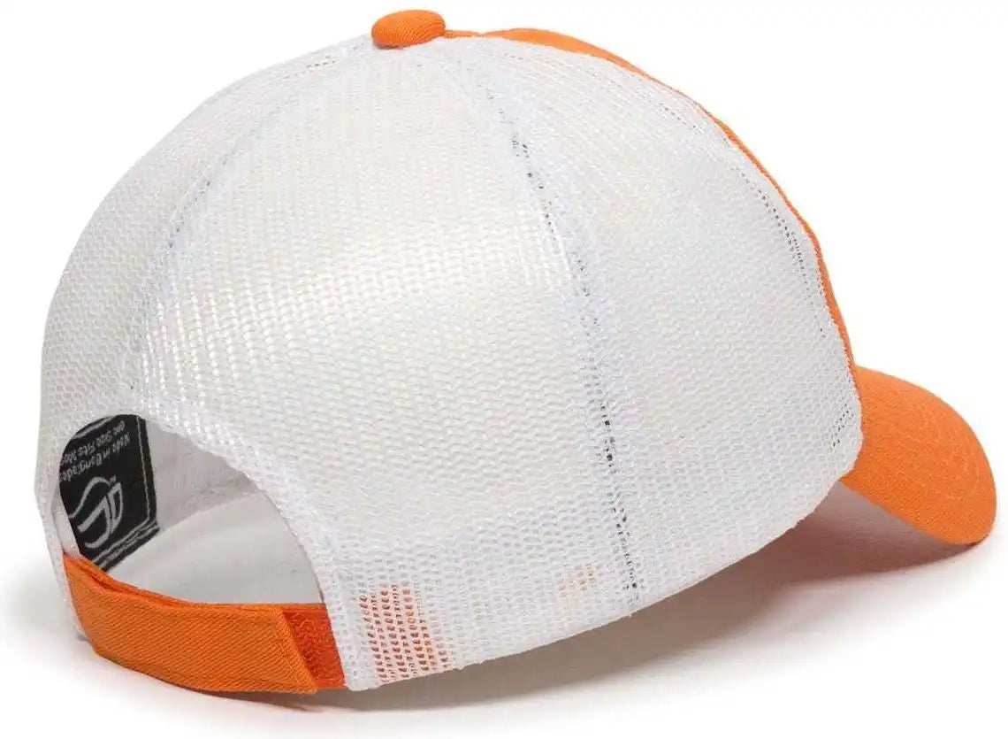 Oc Sports Fwt-130 Garment Wash Mesh Back Baseball Cap - Orange White