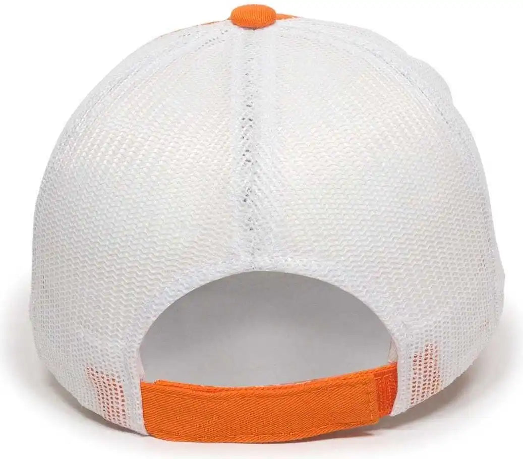 Oc Sports Fwt-130 Garment Wash Mesh Back Baseball Cap - Orange White - 6 3/8’’ - 7’’