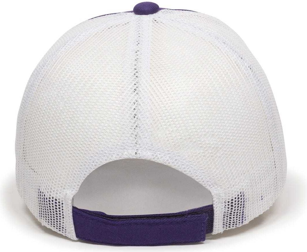 Oc Sports Fwt-130 Garment Wash Mesh Back Baseball Cap - Purple White - 6 3/8’’ - 7’’