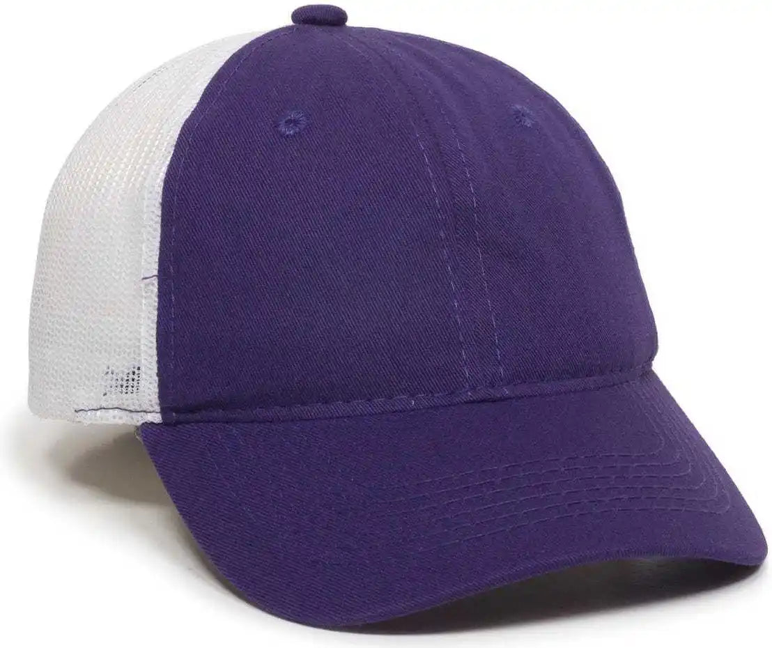 Oc Sports Fwt-130 Garment Wash Mesh Back Baseball Cap - Purple White - 6 3/8’’ - 7’’