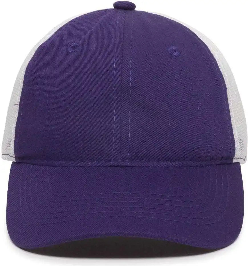 Oc Sports Fwt-130 Garment Wash Mesh Back Baseball Cap - Purple White