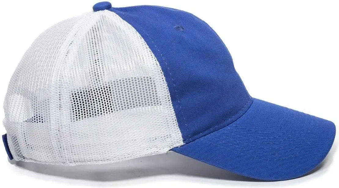Oc Sports Fwt-130 Garment Wash Mesh Back Baseball Cap - Royal White - 6 7/8’’ - 7 1/2’’
