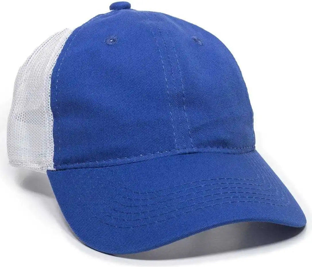 Oc Sports Fwt-130 Garment Wash Mesh Back Baseball Cap - Royal White - 6 7/8’’ - 7 1/2’’