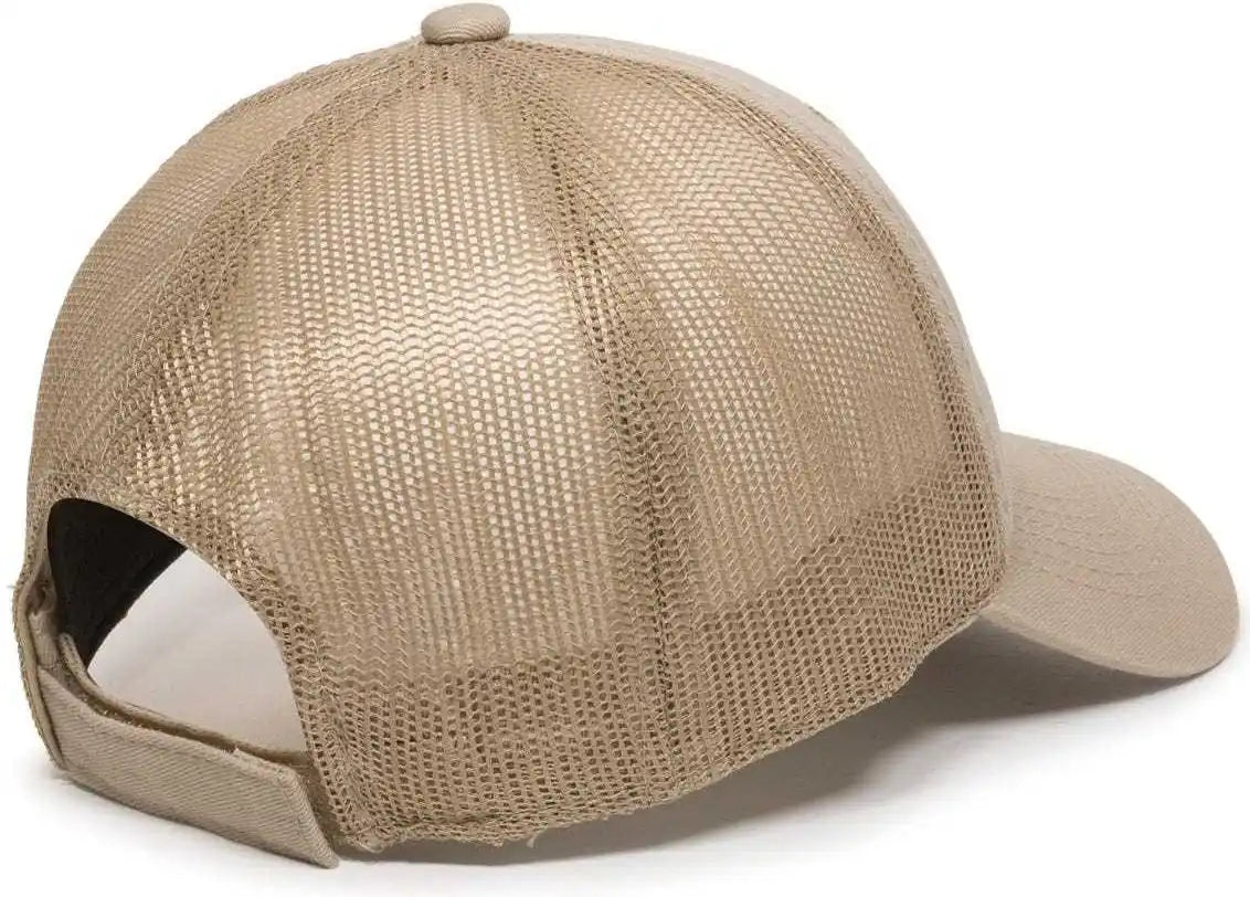 Oc Sports Fwt-130 Garment Wash Mesh Back Baseball Cap - Tan - 6 7/8’’ - 7 1/2’’