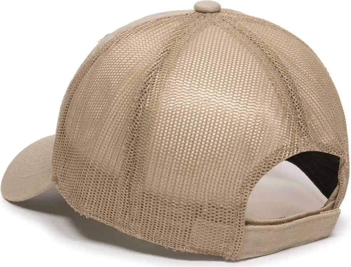 Oc Sports Fwt-130 Garment Wash Mesh Back Baseball Cap - Tan - 6 7/8’’ - 7 1/2’’