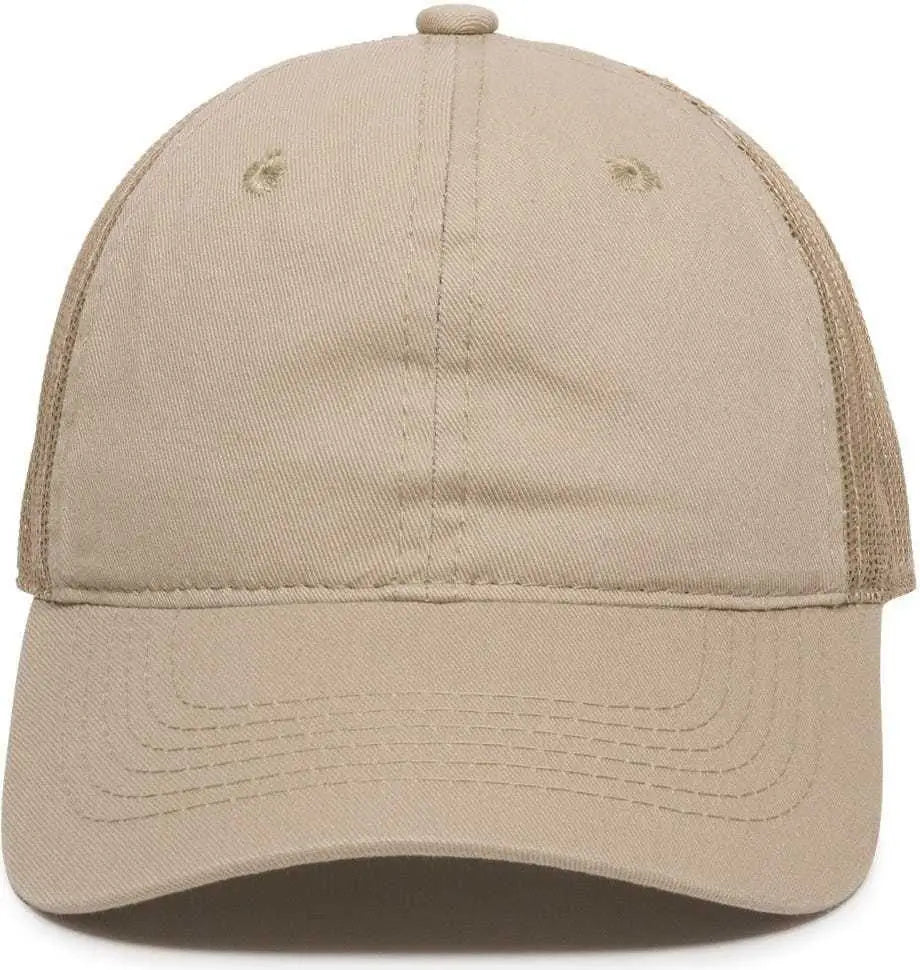 Oc Sports Fwt-130 Garment Wash Mesh Back Baseball Cap - Tan - 6 7/8’’ - 7 1/2’’