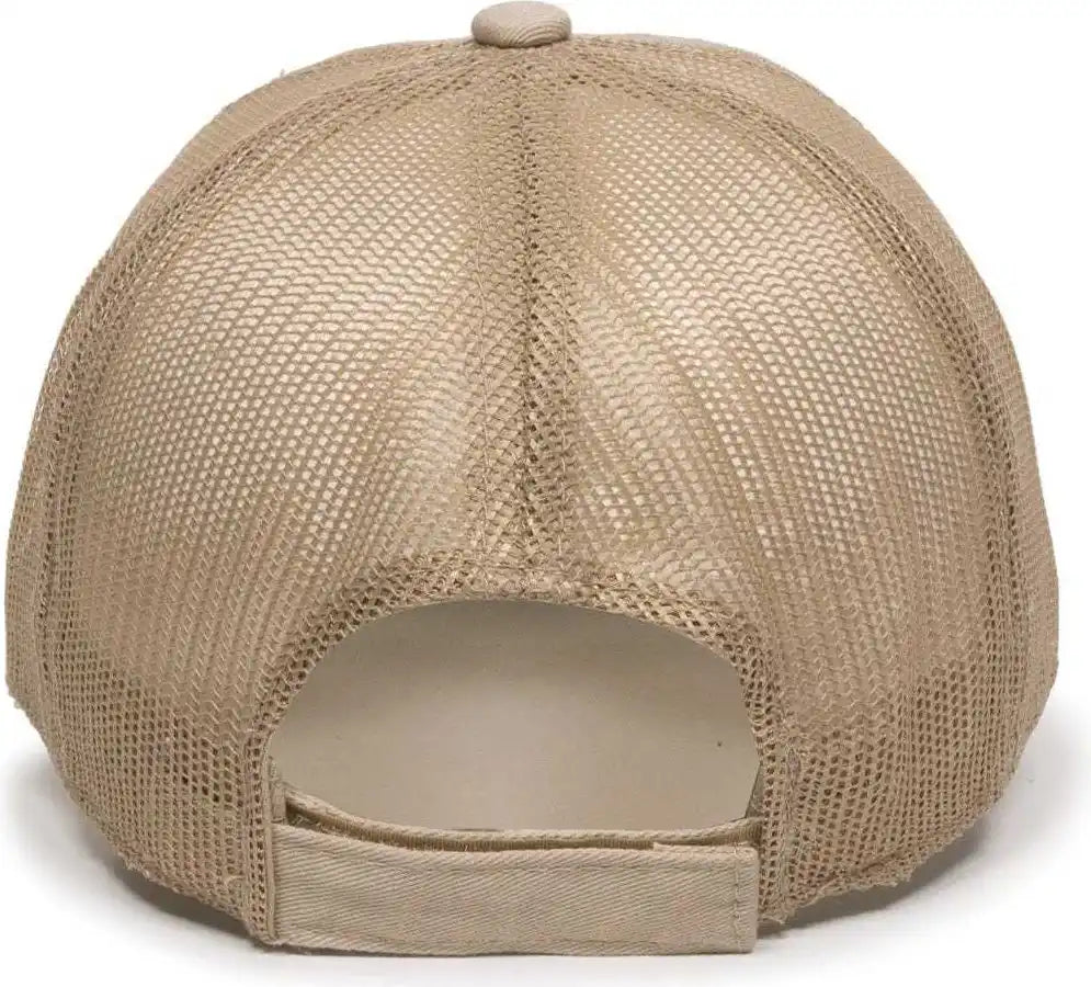 Oc Sports Fwt-130 Garment Wash Mesh Back Baseball Cap - Tan - 6 7/8’’ - 7 1/2’’