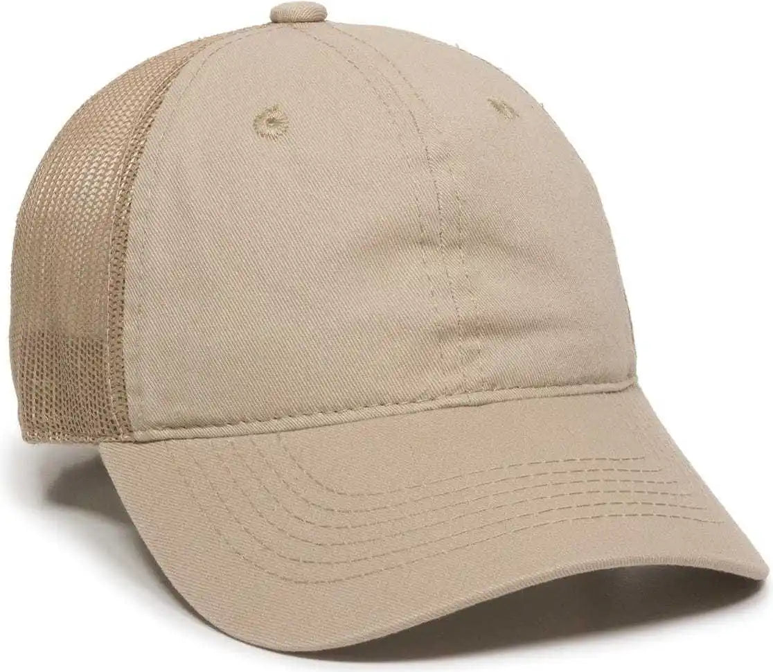 Oc Sports Fwt-130 Garment Wash Mesh Back Baseball Cap - Tan - 6 7/8’’ - 7 1/2’’
