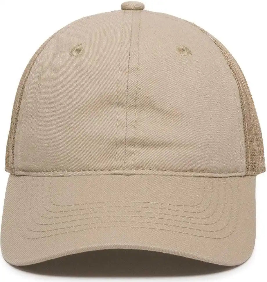 Oc Sports Fwt-130 Garment Wash Mesh Back Baseball Cap - Tan - 6 7/8’’ - 7 1/2’’