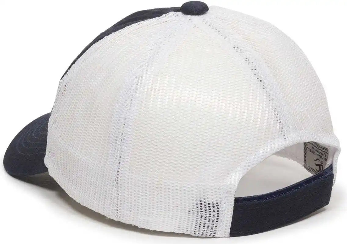Oc Sports Fwt-130 Garment Wash Mesh Back Baseball Cap - True Navy White