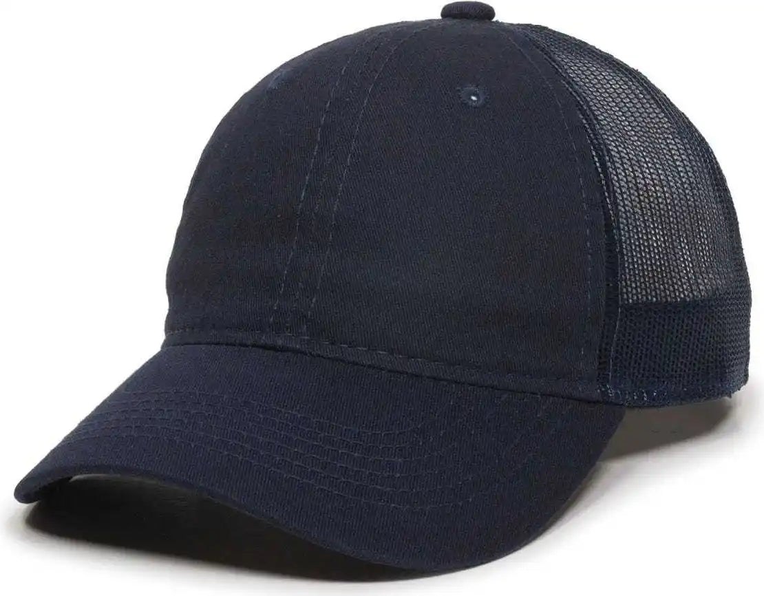 Oc Sports Fwt-130 Garment Wash Mesh Back Baseball Cap - True Navy - 6 7/8’’ - 7 1/2’’