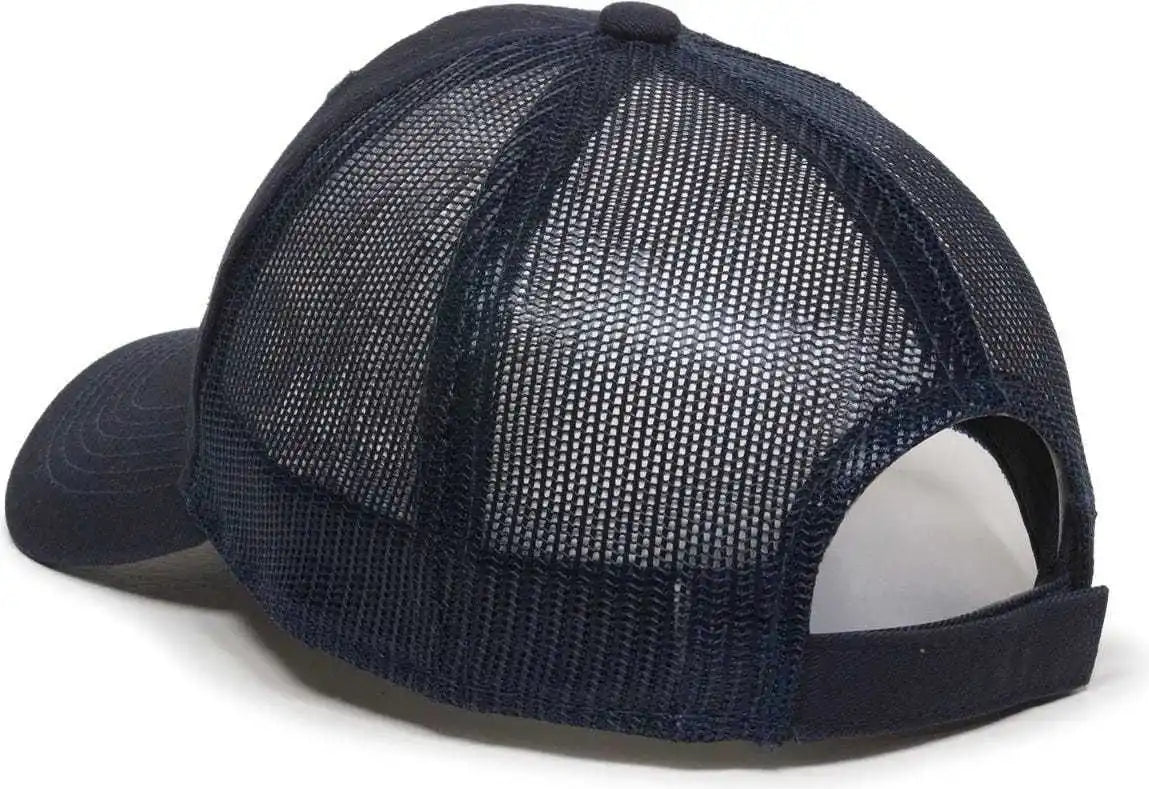 Oc Sports Fwt-130 Garment Wash Mesh Back Baseball Cap - True Navy - 6 7/8’’ - 7 1/2’’