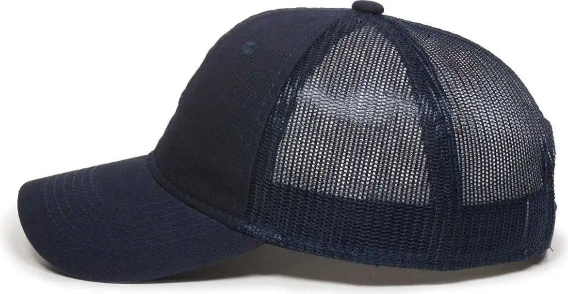Oc Sports Fwt-130 Garment Wash Mesh Back Baseball Cap - True Navy - 6 7/8’’ - 7 1/2’’