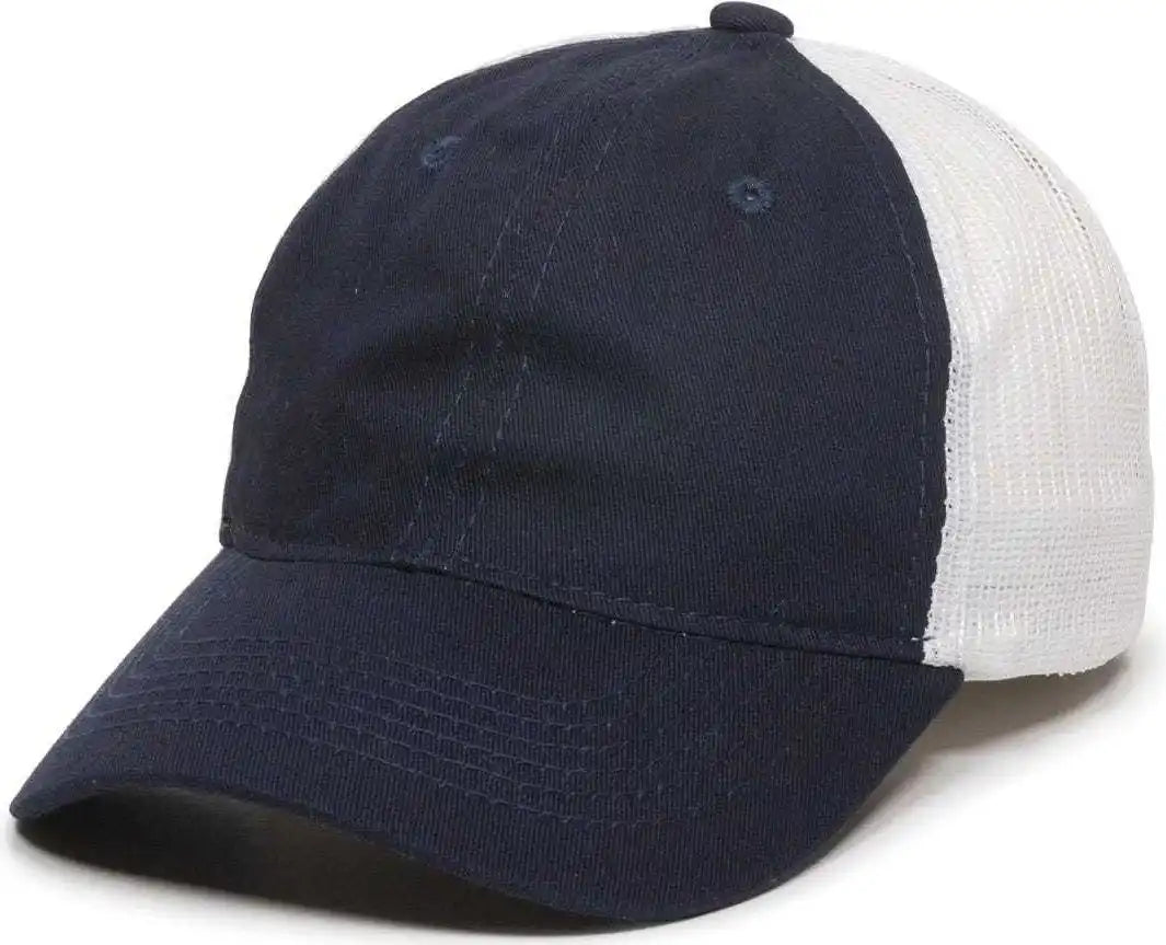 Oc Sports Fwt-130 Garment Wash Mesh Back Baseball Cap - True Navy White