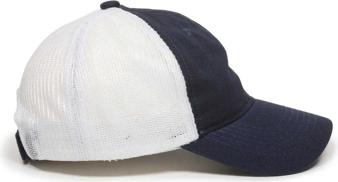 Oc Sports Fwt-130 Garment Wash Mesh Back Baseball Cap - True Navy White
