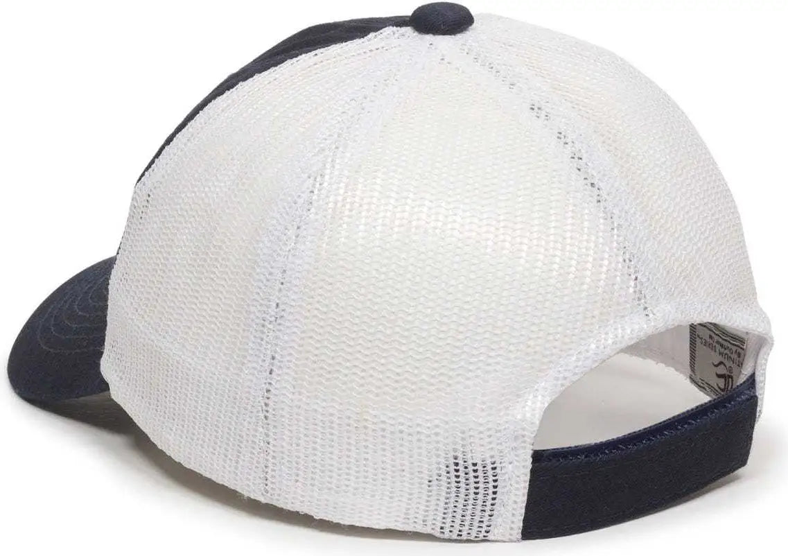 Oc Sports Fwt-130 Garment Wash Mesh Back Baseball Cap - True Navy White