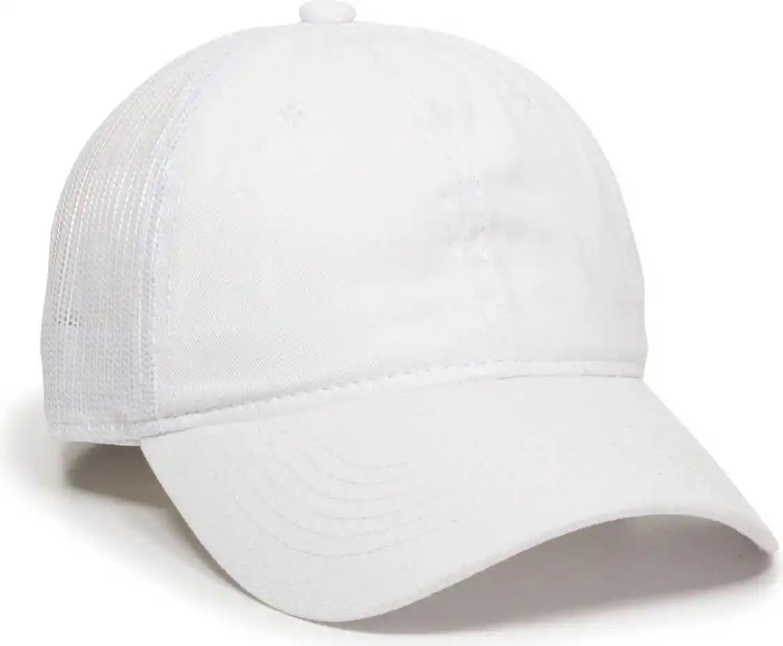 Oc Sports Fwt-130 Garment Wash Mesh Back Baseball Cap - White - 6 7/8’’ - 7 1/2’’