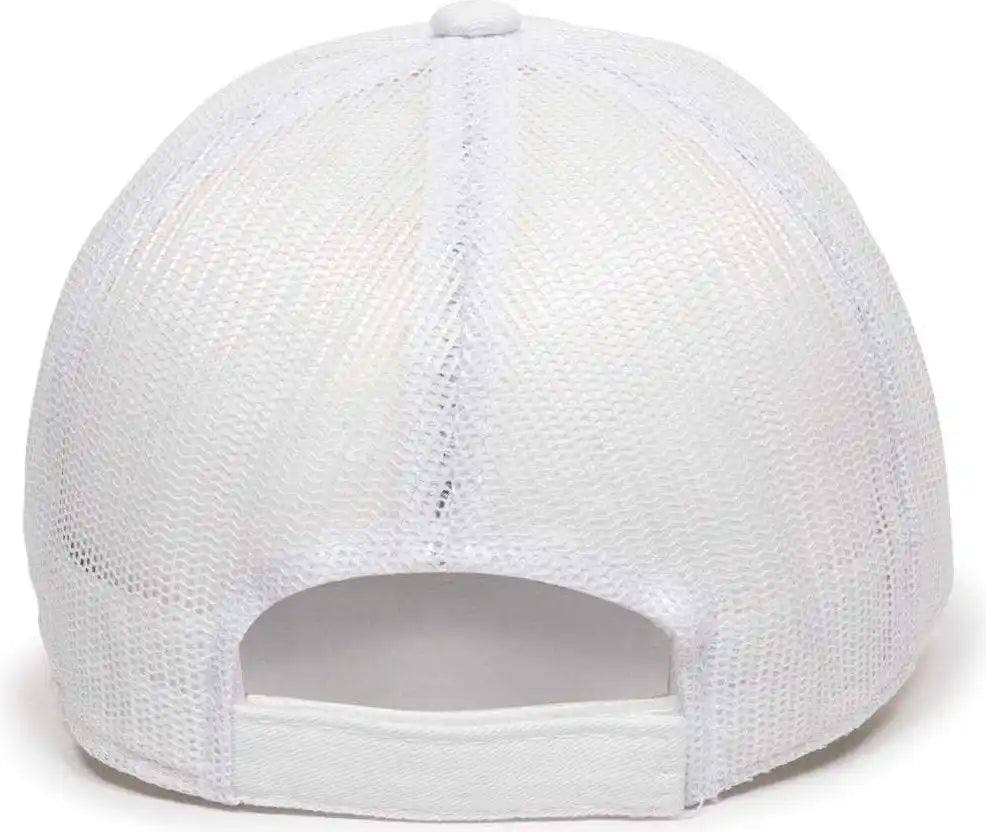 Oc Sports Fwt-130 Garment Wash Mesh Back Baseball Cap - White - 6 7/8’’ - 7 1/2’’