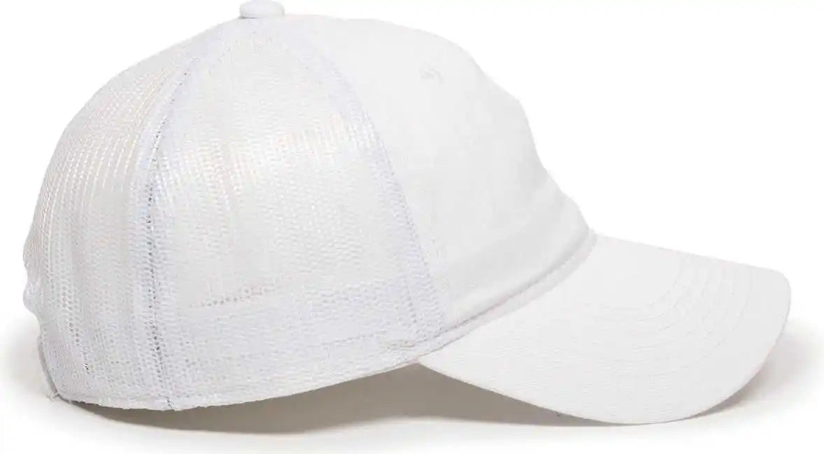 Oc Sports Fwt-130 Garment Wash Mesh Back Baseball Cap - White - 6 7/8’’ - 7 1/2’’
