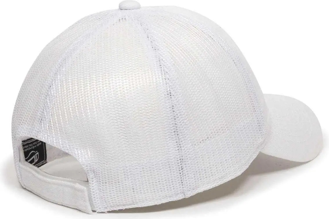 Oc Sports Fwt-130 Garment Wash Mesh Back Baseball Cap - White - 6 7/8’’ - 7 1/2’’