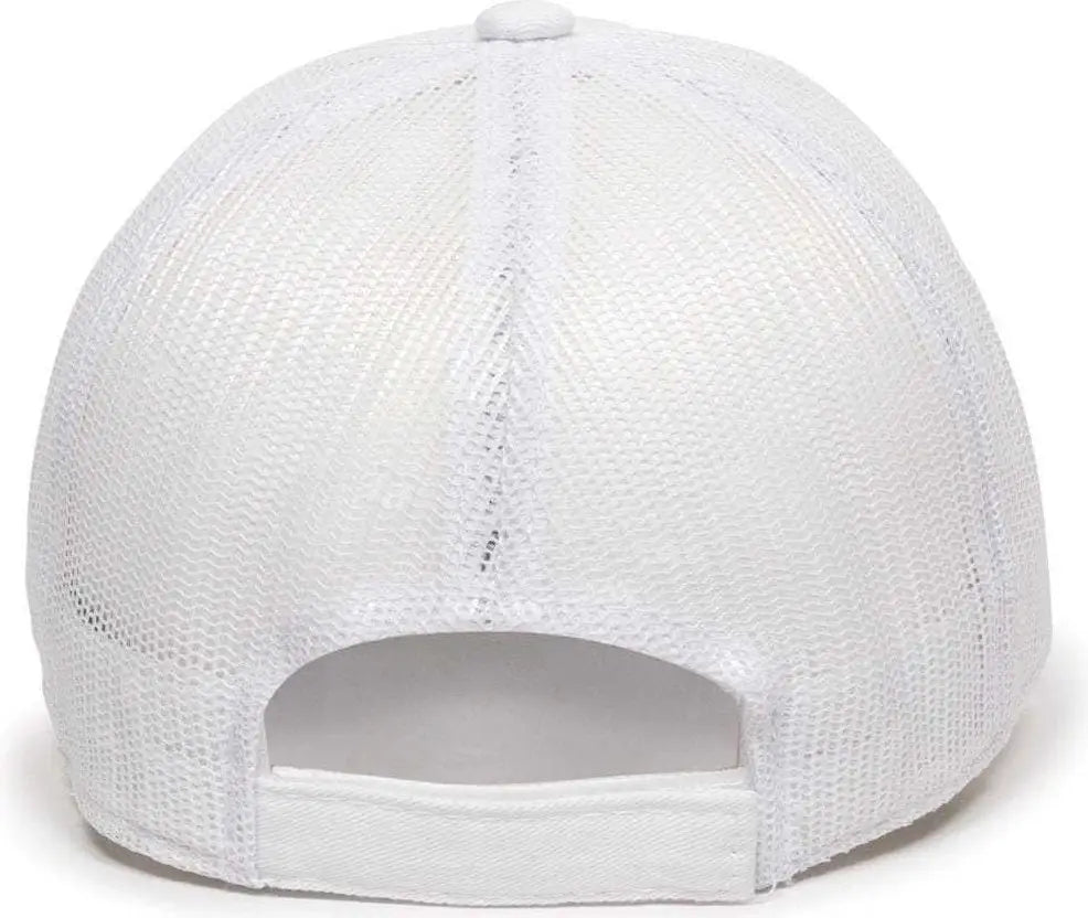 Oc Sports Fwt-130 Garment Wash Mesh Back Baseball Cap - White - 6 7/8’’ - 7 1/2’’