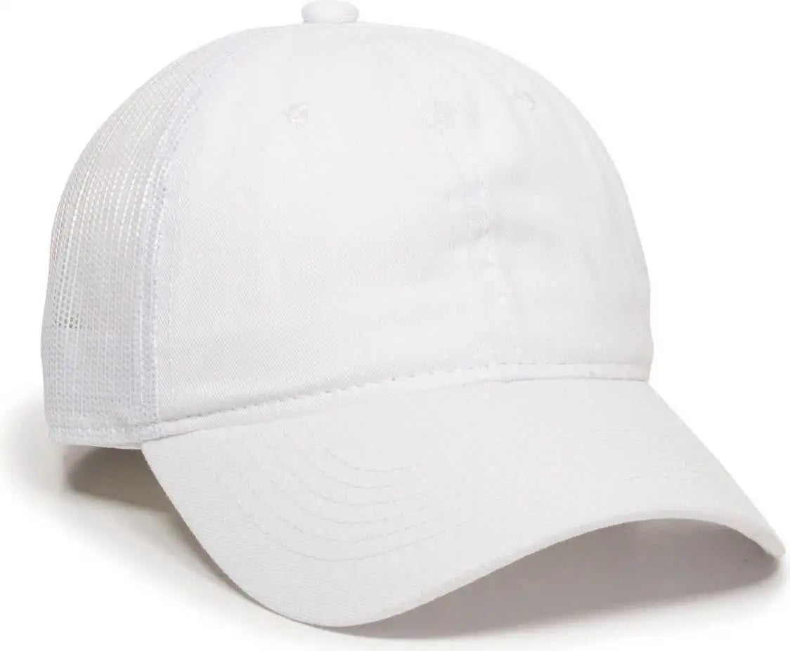 Oc Sports Fwt-130 Garment Wash Mesh Back Baseball Cap - White - 6 7/8’’ - 7 1/2’’