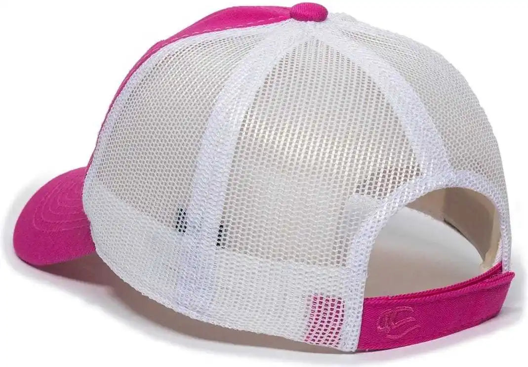Oc Sports Fwt-130l Adjustable Mesh Back Cap - Fuchsia White - 6 7/8’’ - 7 1/2’’