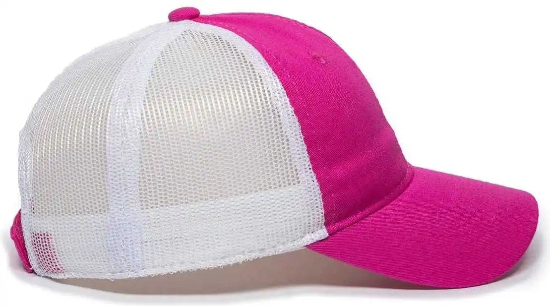 Oc Sports Fwt-130l Adjustable Mesh Back Cap - Fuchsia White - 6 7/8’’ - 7 1/2’’