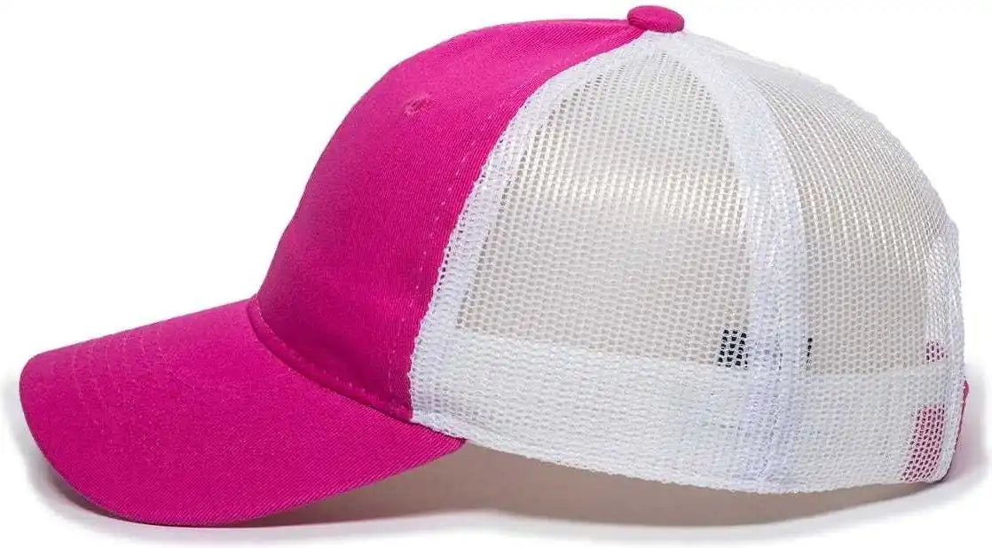 Oc Sports Fwt-130l Adjustable Mesh Back Cap - Fuchsia White - 6 7/8’’ - 7 1/2’’