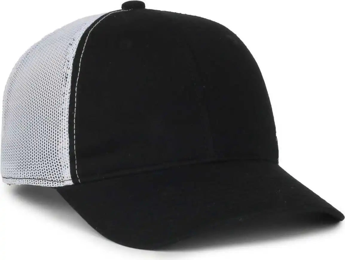 Oc Sports Fwt-130sb Garment Washed Snap Back Cap - Black White