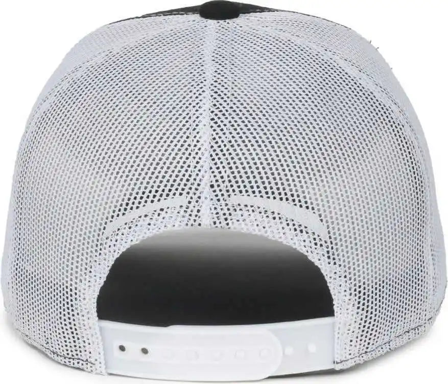 Oc Sports Fwt-130sb Garment Washed Snap Back Cap - Black White - Osfm