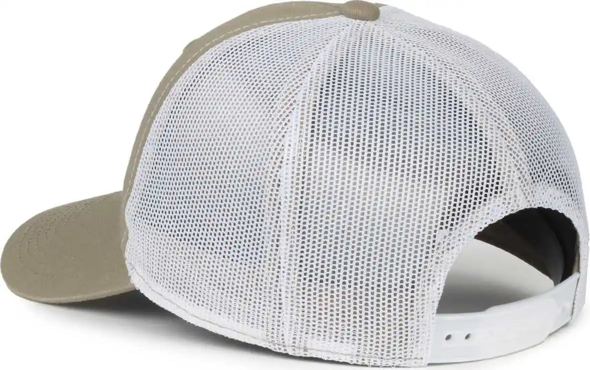 Oc Sports Fwt-130sb Garment Washed Snap Back Cap - Khaki White - Osfm